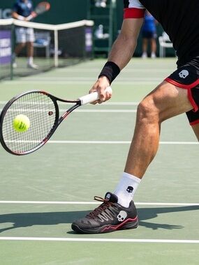 Hydrogen Tennis Black Skull Shoes in Black and Red Size 8.5/EU 42
